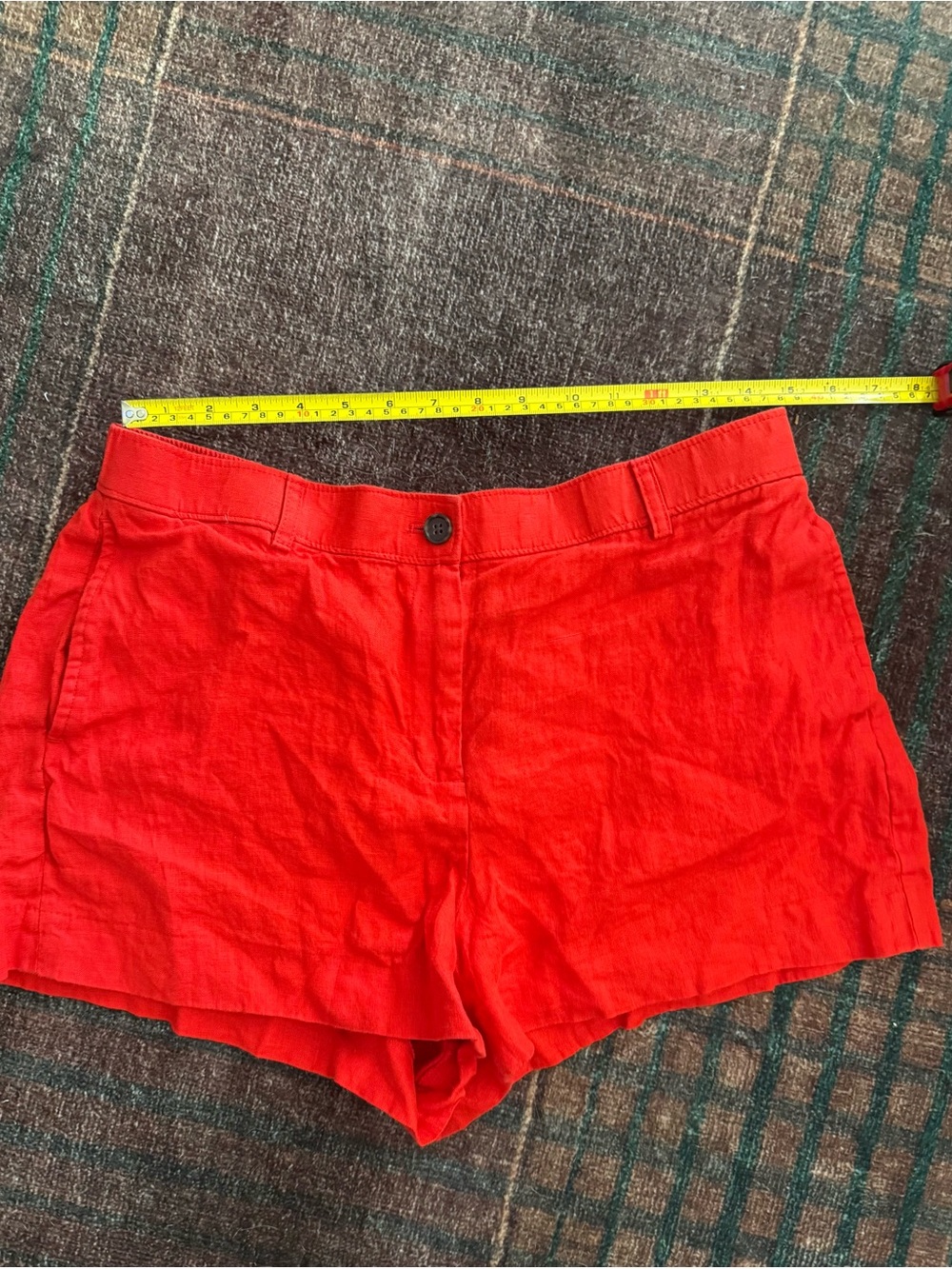 J. Crew Bright Red Linen Shorts